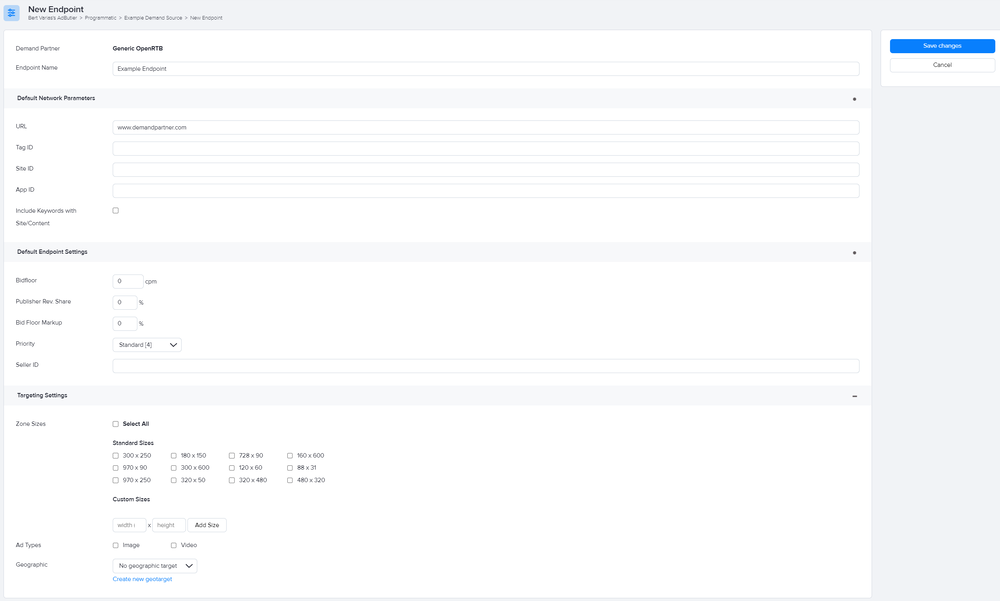 Adding a demand endpoint in AdButler