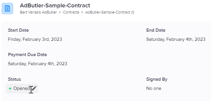 How to edit a contract's status in AdButler