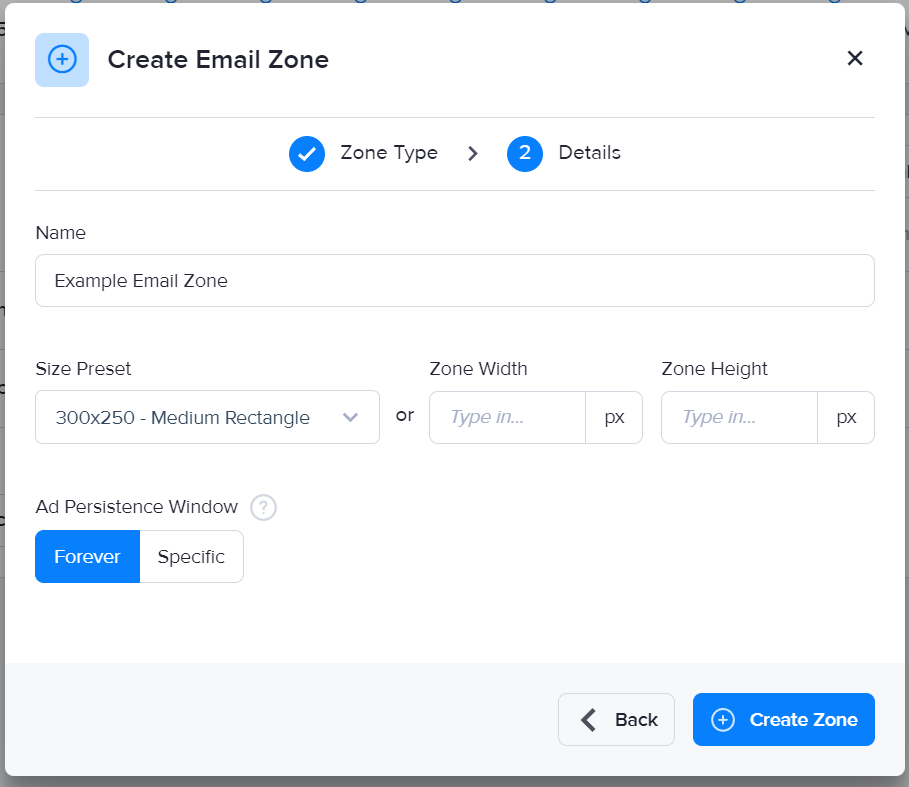 Creating an email ad zone in AdButler