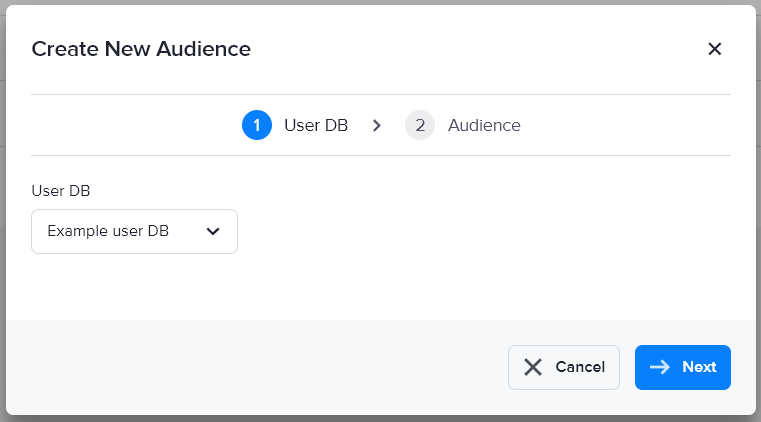 Selecting a User DB for an Audience in AdButler