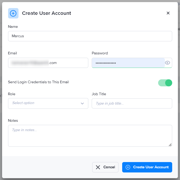 Creating a user account in AdButler