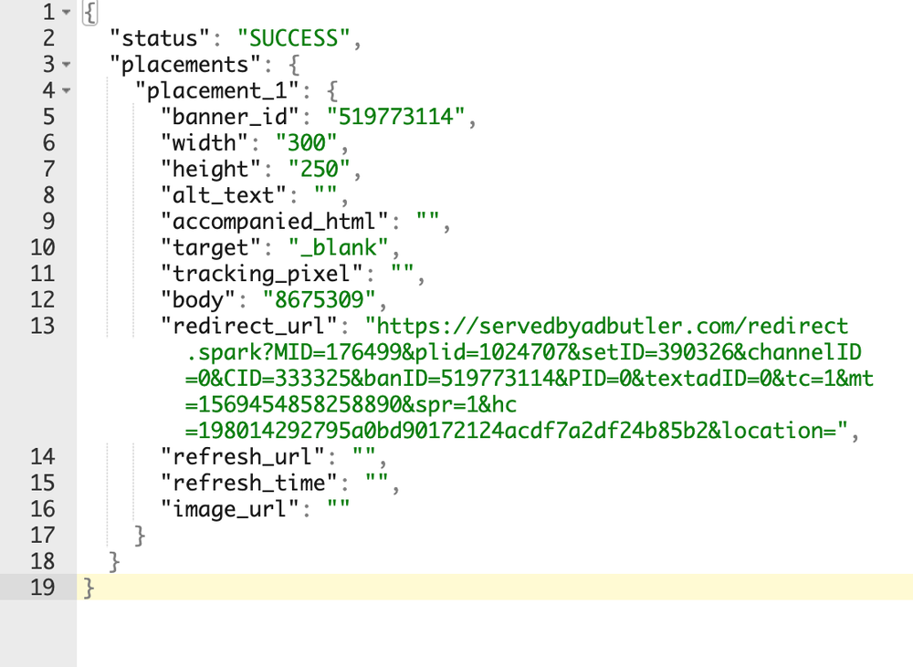 Finding the product ID in the body using JSON Ad API