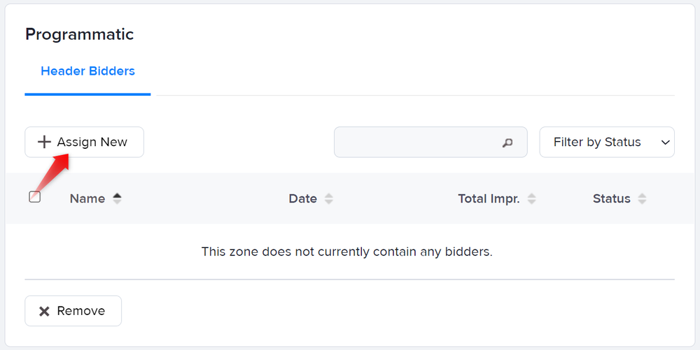 How to assign a bidder from a zone section