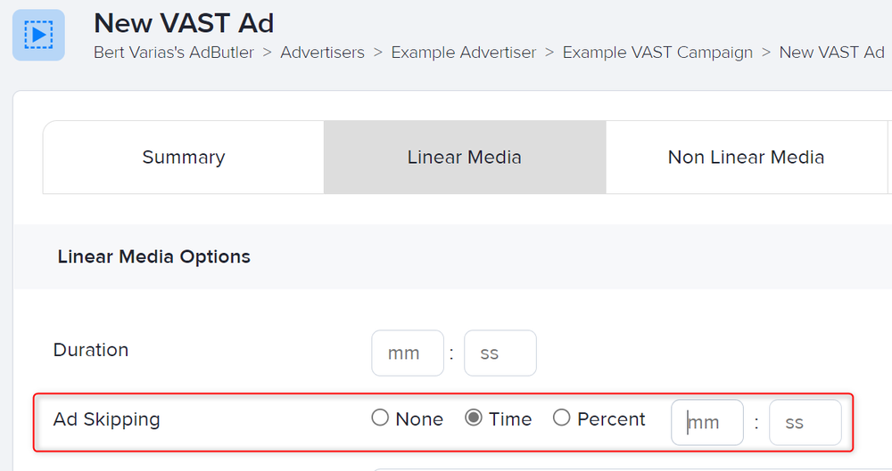 Enabling ad skip in VAST ads