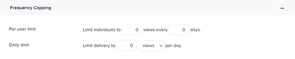 The Frequency Capping section in a campaign's assignment details page