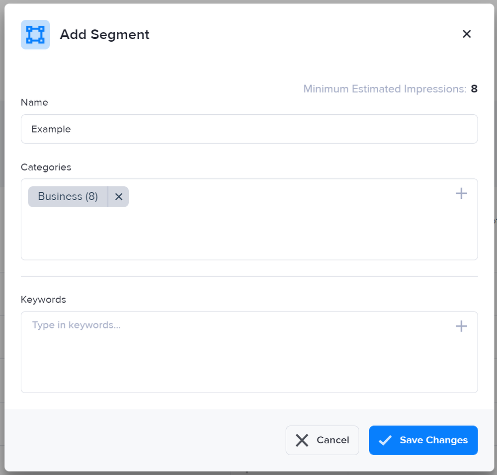 Creating a segment in Contextual Management