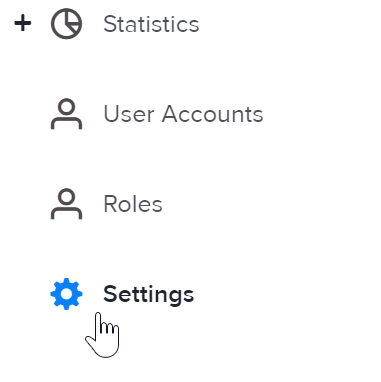 The link to AdButler settings in the left navigation menu