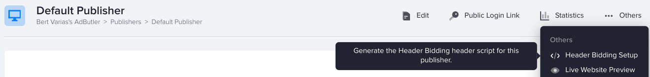 How to get the header bidding script in AdButler