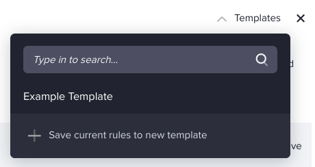 Saving data key rules as a template