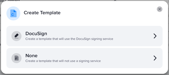 Choosing a contract template type in AdButler